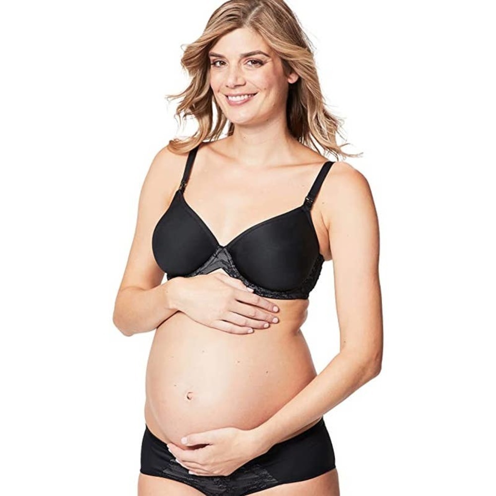 New Cake Maternity Women's Black Waffles Flexi Wire Nursing Bra Size 32G
